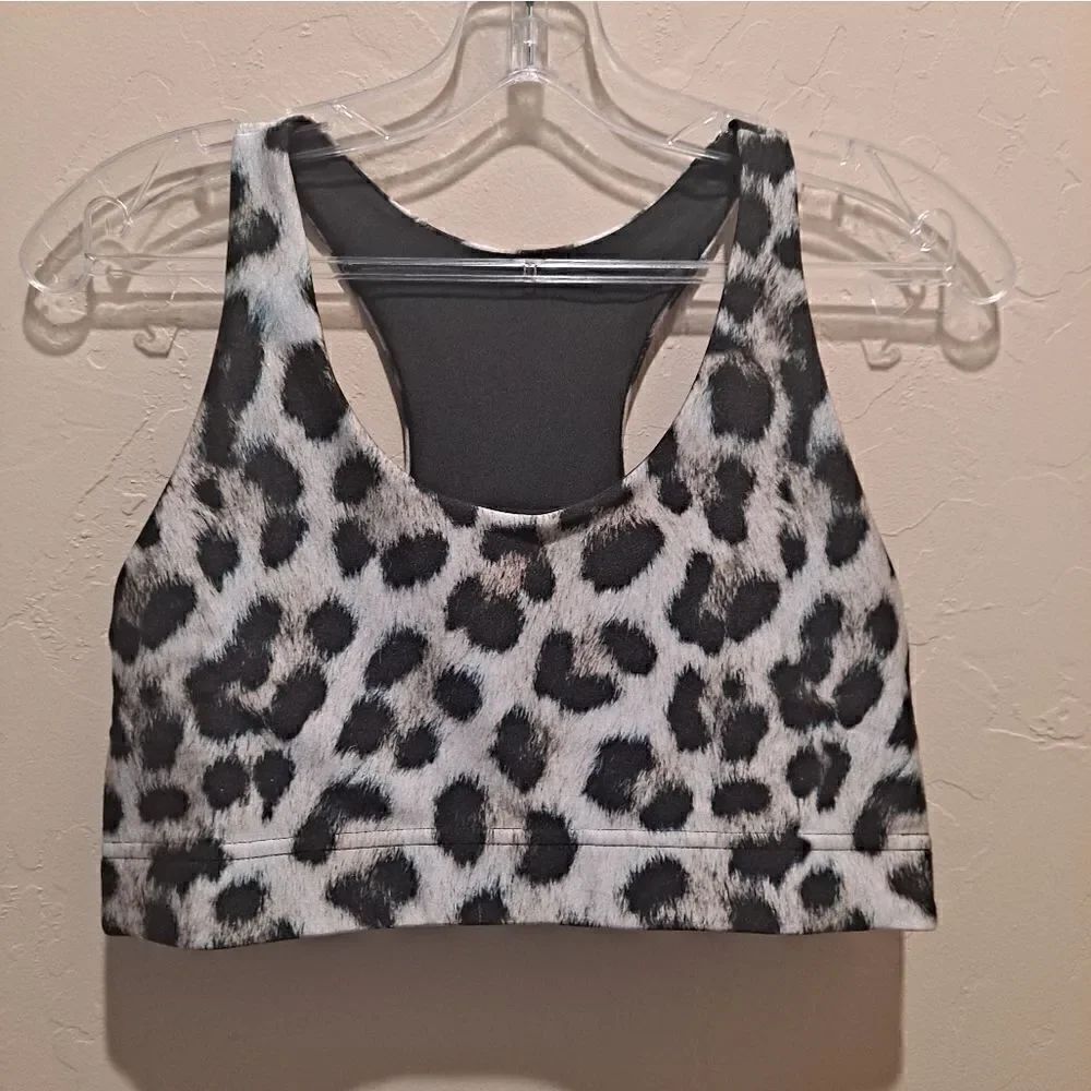 Terez Womens Size L Animal Print Racerback Activewear Sports Bra NWOT